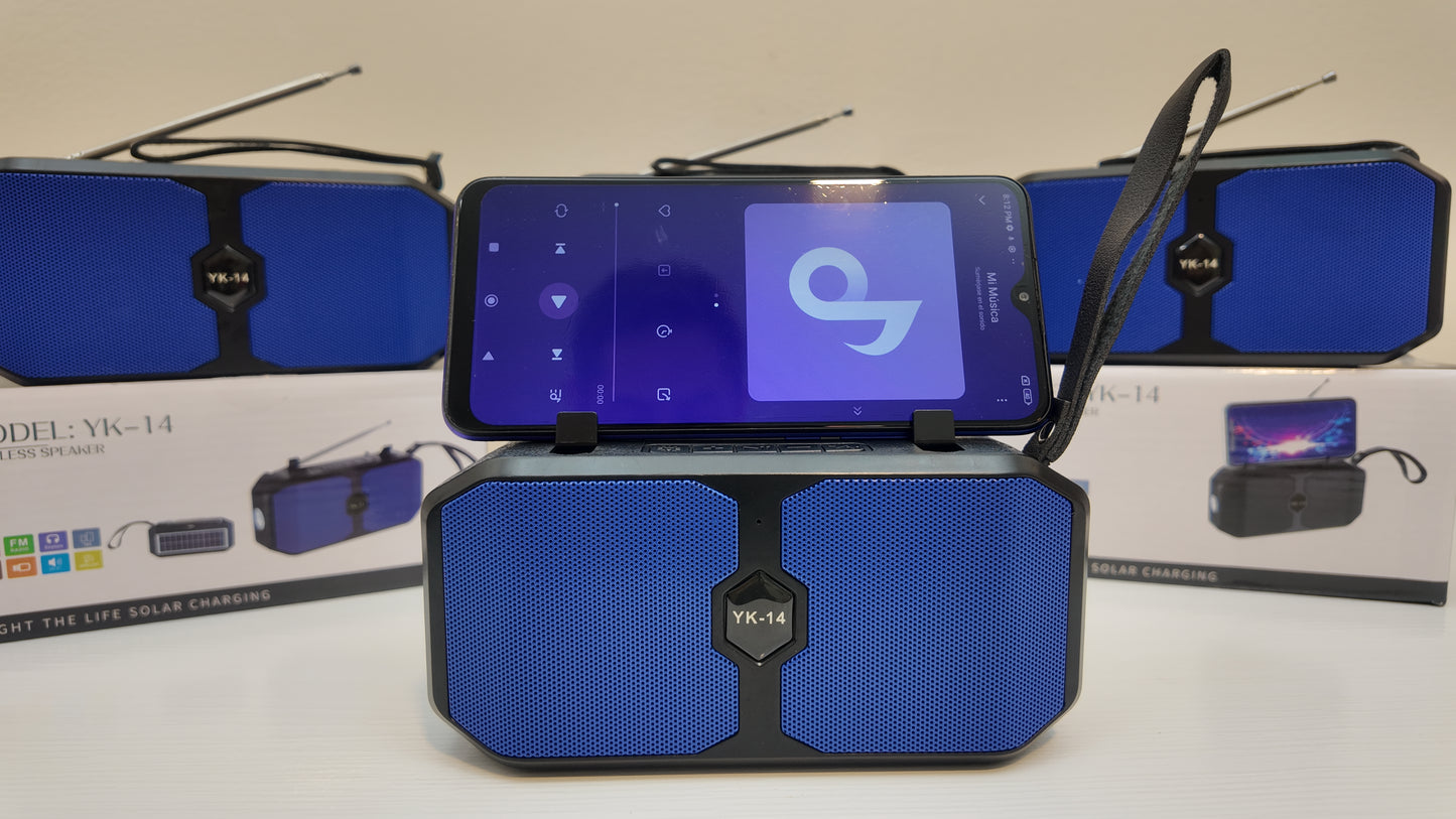 Parlante Solar Bluetooth Linterna Radio Fm