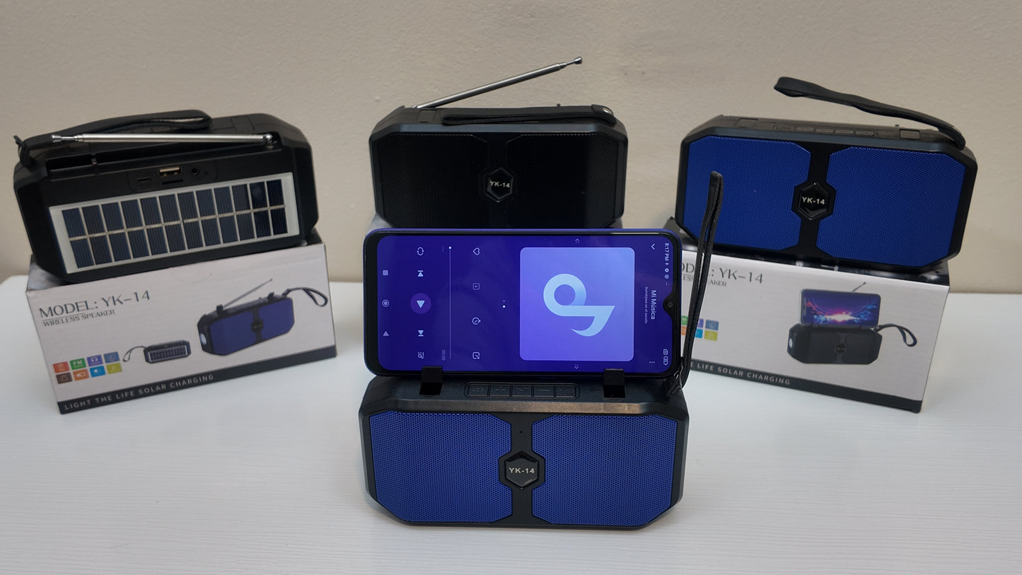Parlante Solar Bluetooth Linterna Radio Fm
