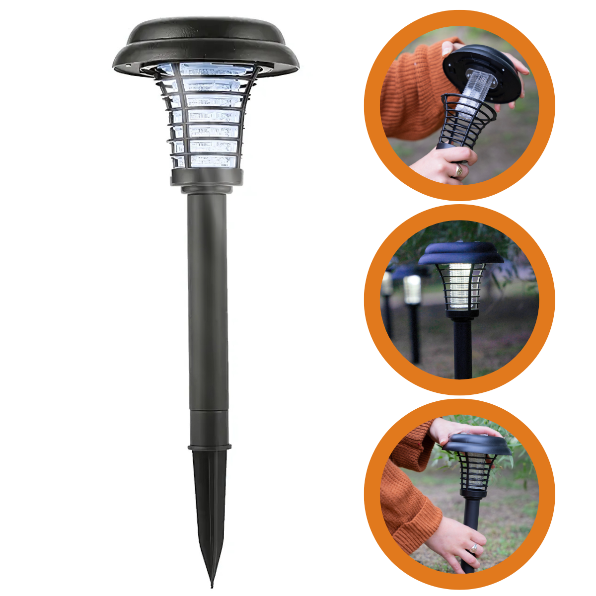 Lámpara Solar Tipo Estaca Exterior - Mata Mosquito para Jardín
