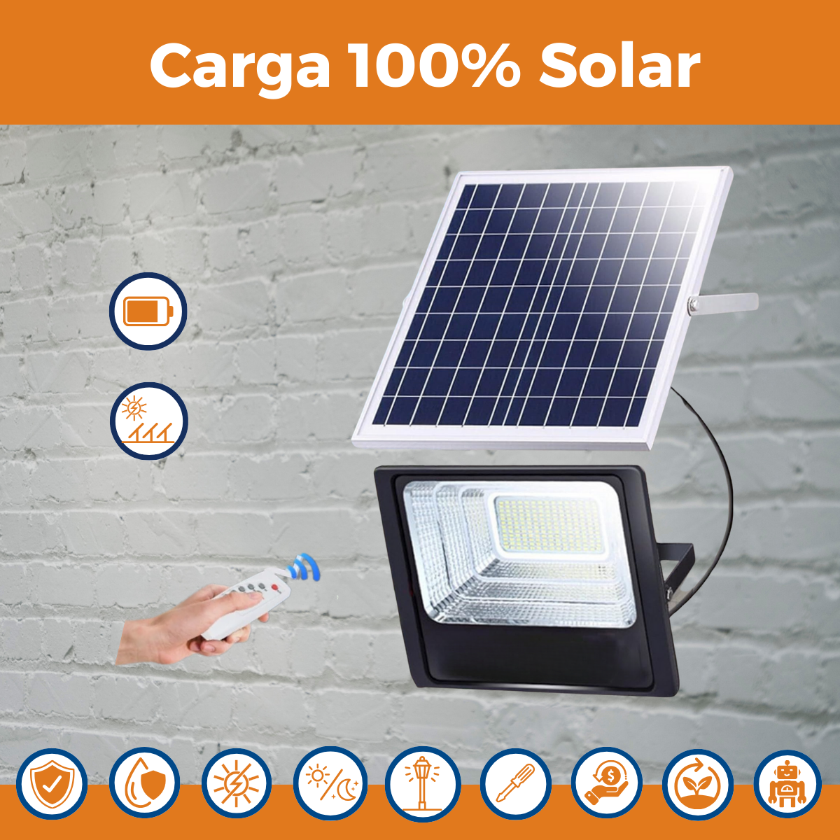 Foco Solar Led  - Con Panel desacoplado 10w