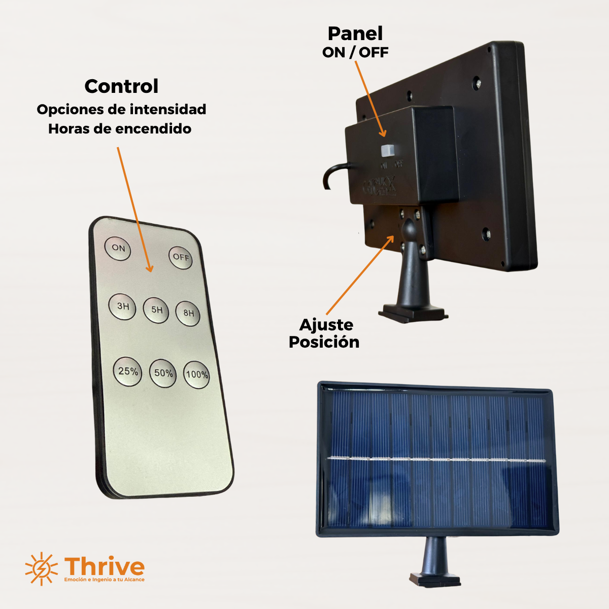 Lámpara Solar Colgante LED para Interior o Exterior con Panel Solar