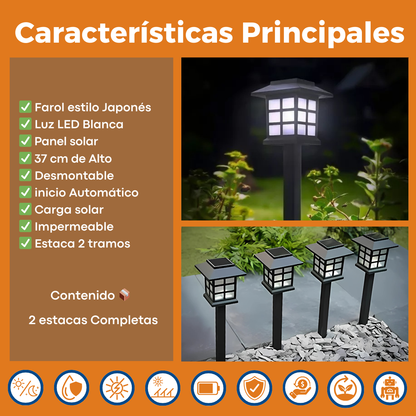 Estaca solar LED estilo japonés resistente al agua - Thrive
