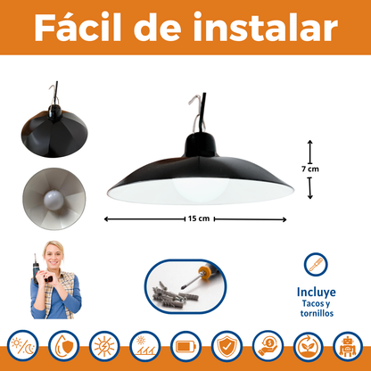 Lámpara Luz Colgante Para interior o exterior, Panel solar.