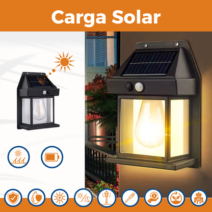 Farol Solar Colonial. Luz Cálida.