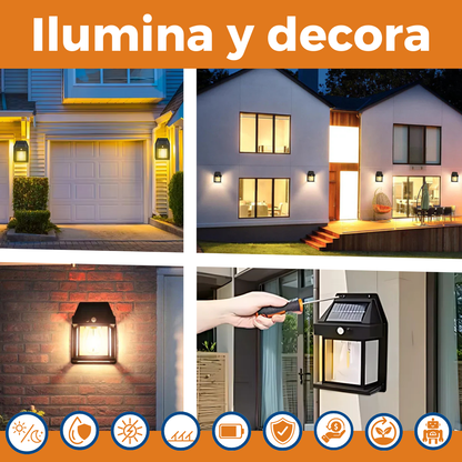 Farol Solar Colonial. Luz Cálida.