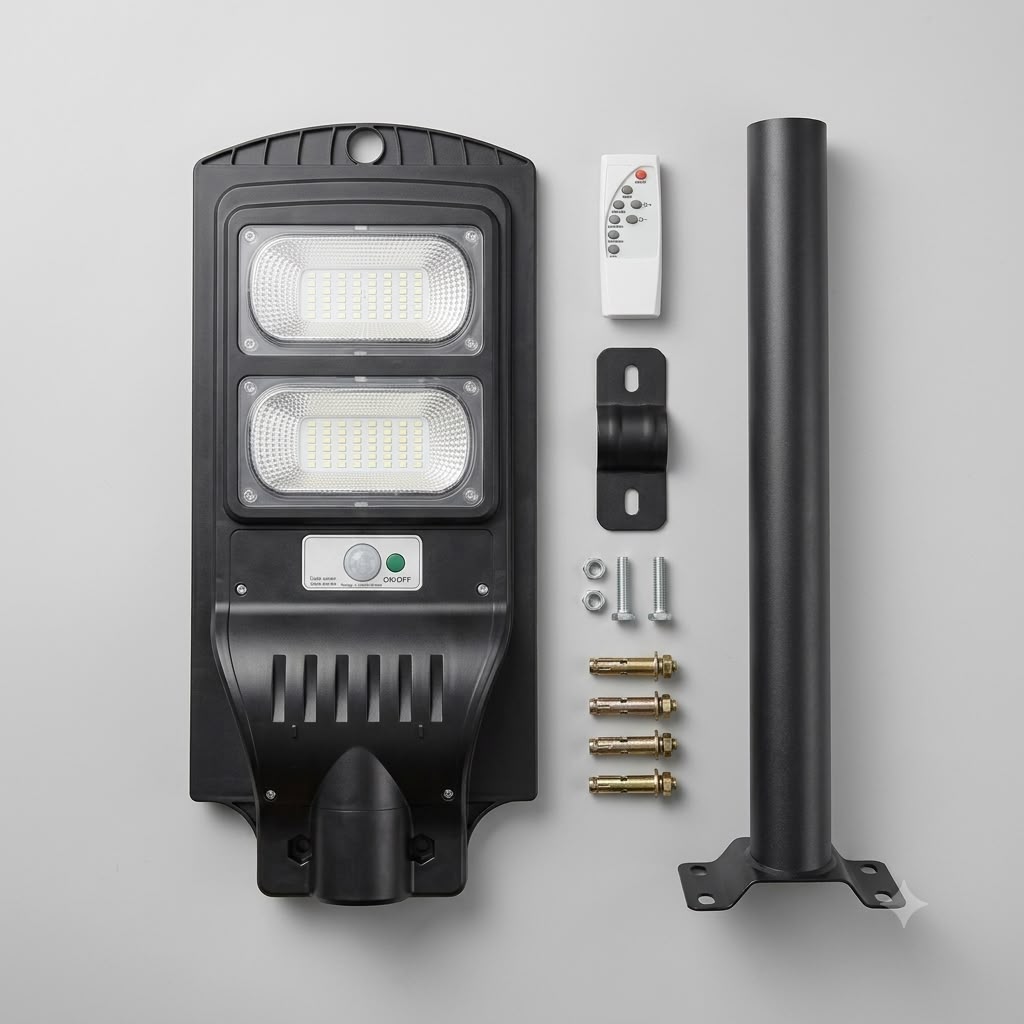 Luminaria Solar 100W Foco - Sensor de Movimiento y Control Remoto - IP66 Impermeable