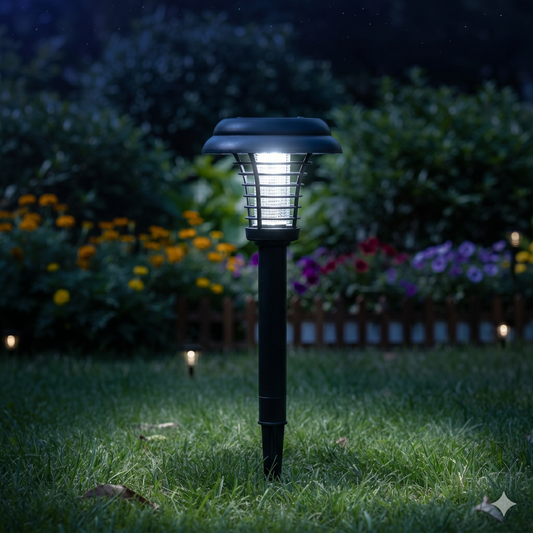 Lámpara Solar Tipo Estaca Exterior - Mata Mosquito para Jardín (x2) 2 unidades