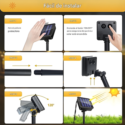 Guirnalda Led Solar 6 Metros 30 Luces 8 Funciones
