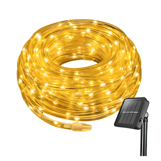 Luz Navideña Solar Guirnalda Manguera 12m