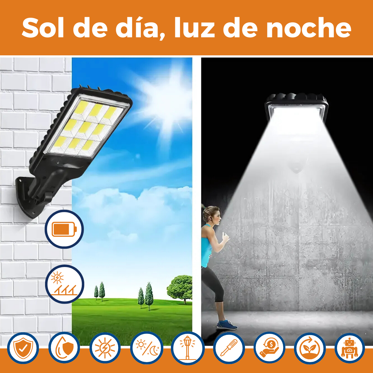 Luz Solar Led -  Gran Potencia, Seguridad
