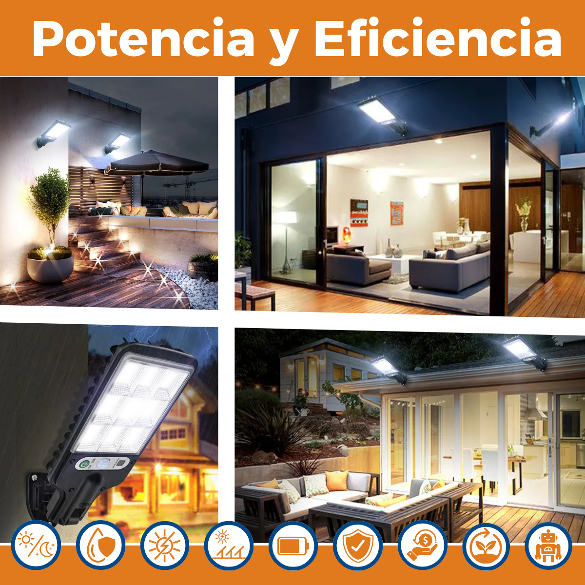 Luz Solar Led -  Gran Potencia, Seguridad