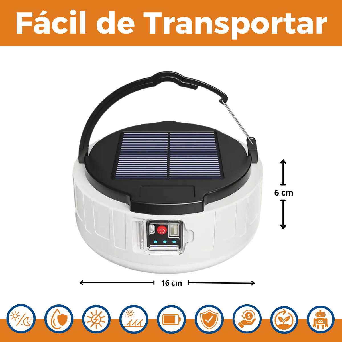 Lámpara Solar con Banco de Energía Integrado