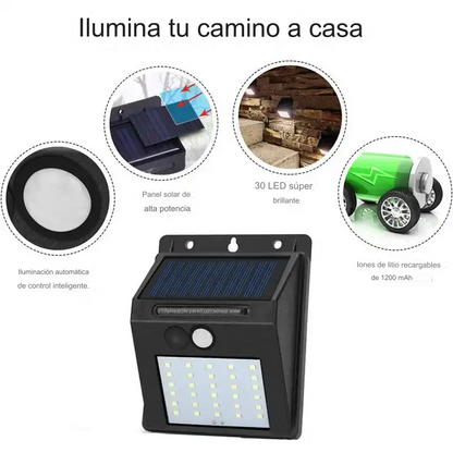 Farol Solar 30 Led con Detector de Movimiento - PACK x4