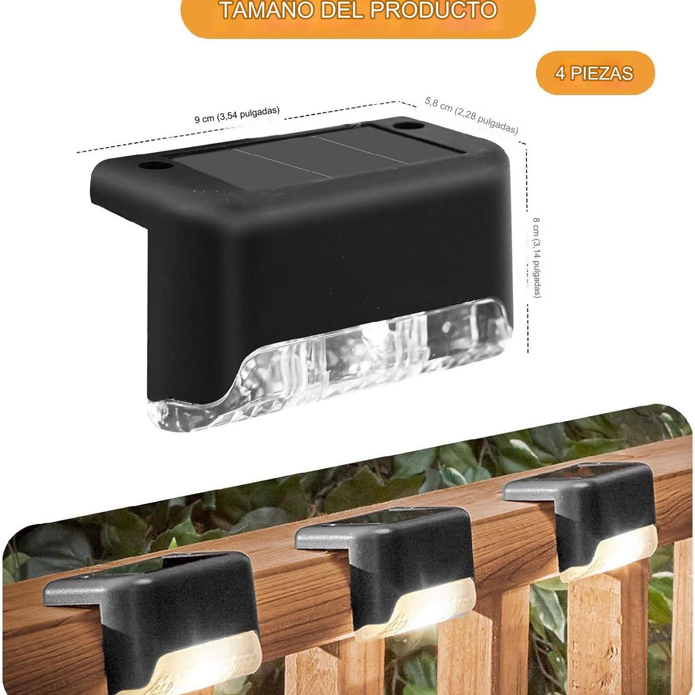 Luz Solar Led (x4) - Escalera, Deck, Terraza, Balcón.