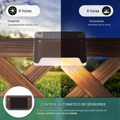 Luz Solar Led (x4) - Escalera, Deck, Terraza, Balcón.