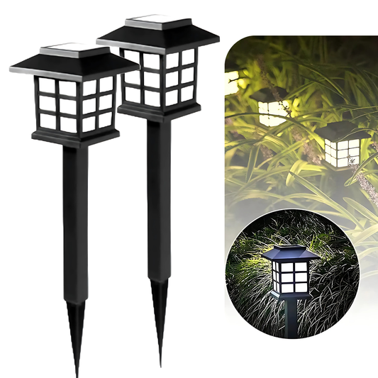 Estaca Solar de Jardín - Estilo japonés  (x2)  - Luz Led