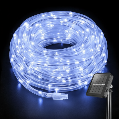 Luz Navideña Solar Guirnalda Manguera 12m